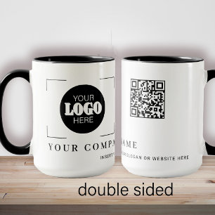 Taza Código QR promocional de marca con logotipo empres