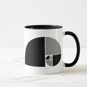 Taza Coeficiente de oro, espiral de Fibonacci