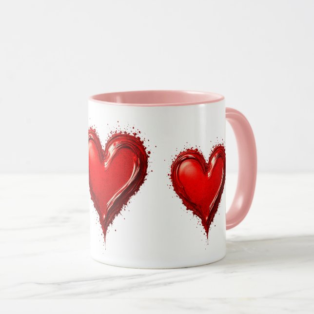 Taza Cœurs Rouges, Symbole d'un Amour Sincère. (Anverso derecho)