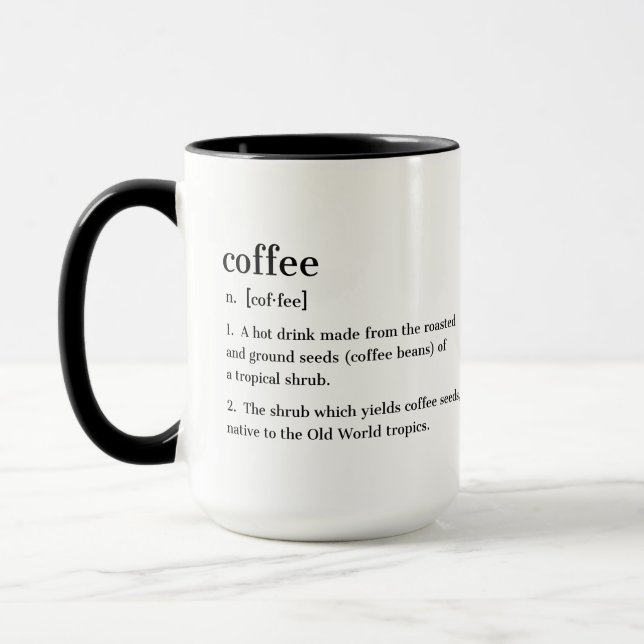 Taza Coffe Definition Funny Gift Para Café Addicts Mug (Izquierda)
