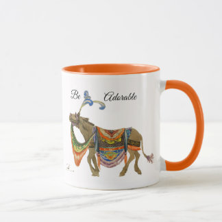 Taza Coffe Mug, naranja, mono de color burro