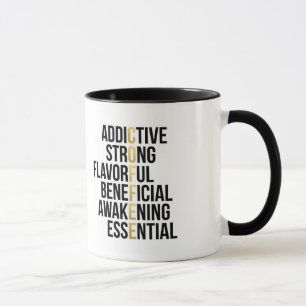 Taza Coffee Acronym tipografía negra Mug
