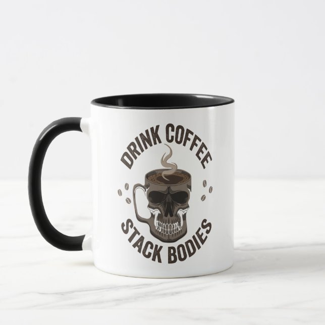 Taza Coffee Coffee Stack Bodies Coffeine Skull espantad (Izquierda)