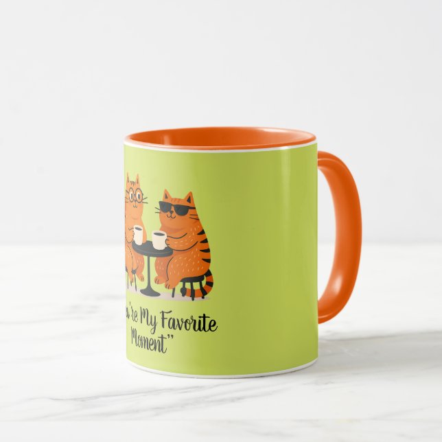 Taza Coffee Date Cat Couple Mug (Anverso derecho)