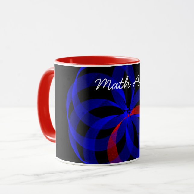 Taza Coffee de arte geométrico de acento rojo giratorio (Anverso izquierdo)
