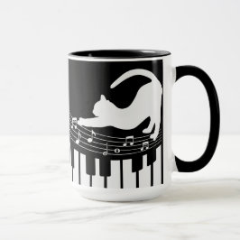 Taza Coffee del jugador del teclado del piano de jazz c