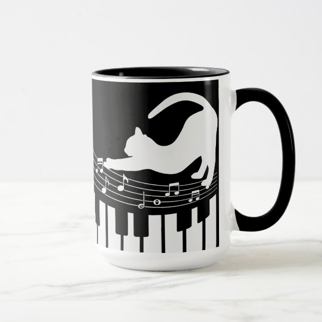 Taza Coffee del jugador del teclado del piano de jazz c (Derecha)