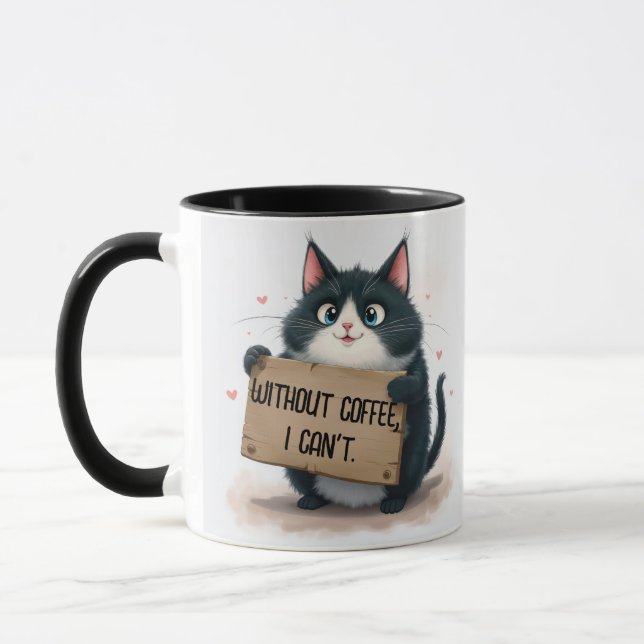 Taza Coffee Fun Quotes With Cat (Izquierda)