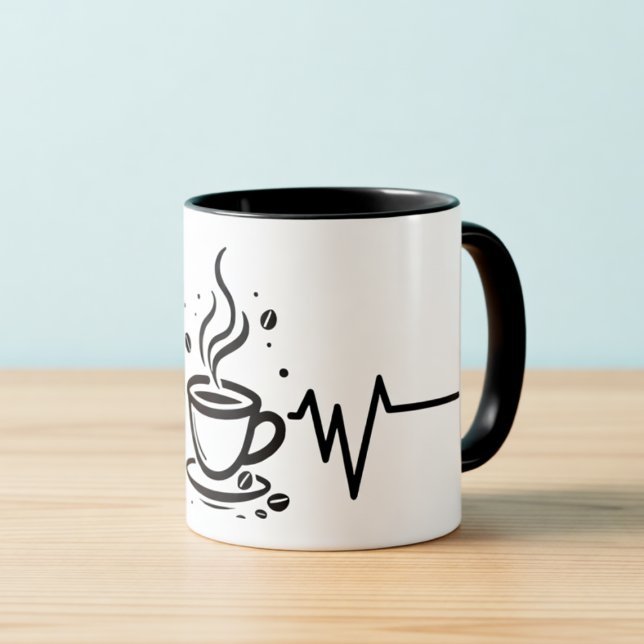Taza Coffee Heartbeat One-Line Art Mug (Subido por el creador)