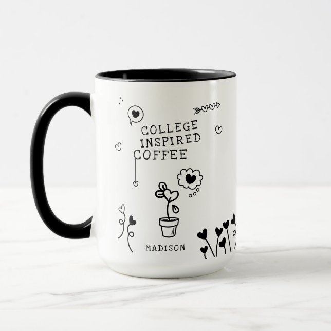 Taza Coffee inspirado en el Colegio Divertido nombre pe (Izquierda)