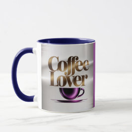 Taza Coffee Lover Modern Purple Blue Mug