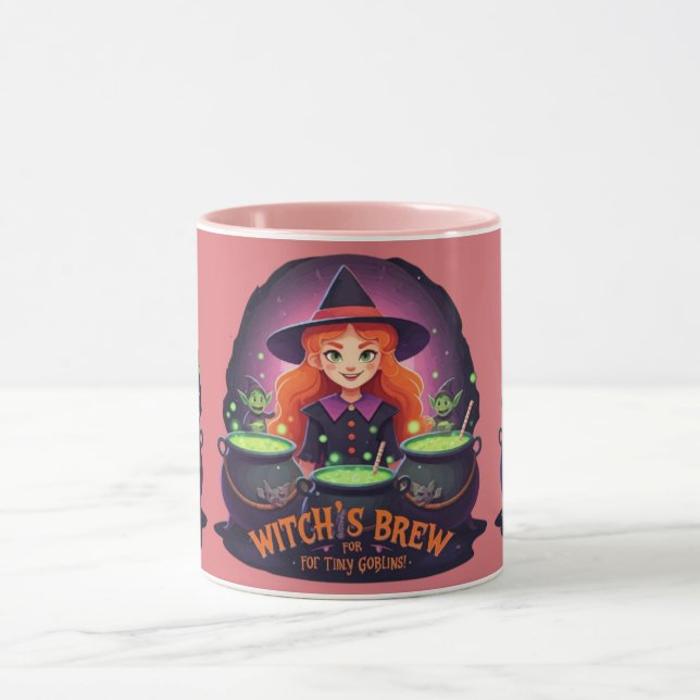 Taza Coffee Mug "¡Brew de bruja para pequeños duendes!" (Centro)