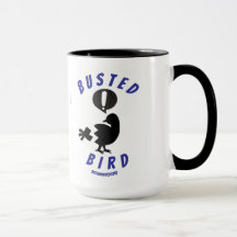 Coffee mug con el logo de Busted Bird