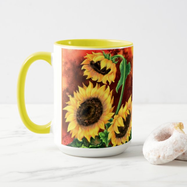 Taza Coffee Mug de girasol (Con donut)