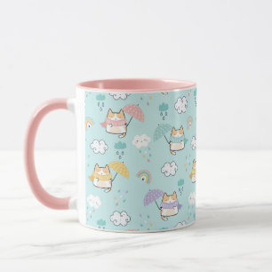 Taza Coffee Mug del patrón del día lluvioso lindo
