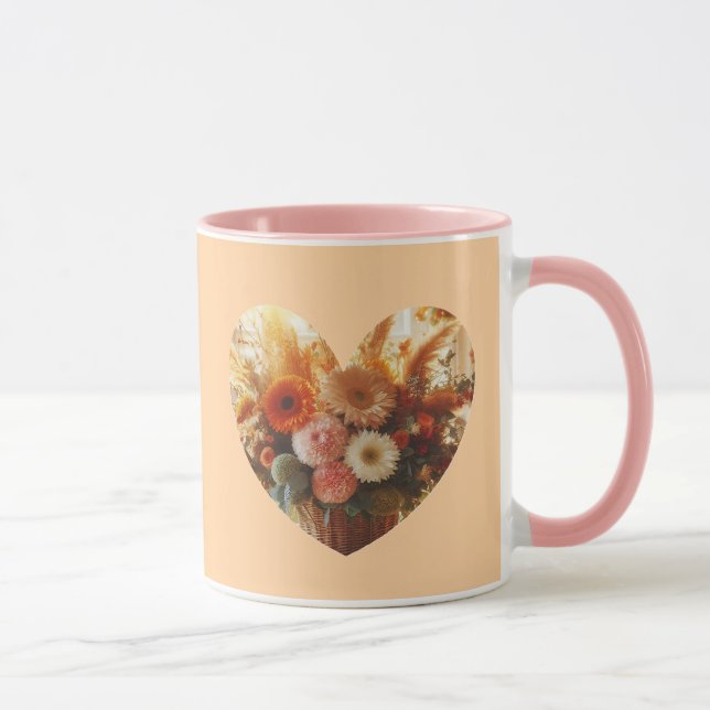Taza Coffee Mug (Flores suaves) (Derecha)