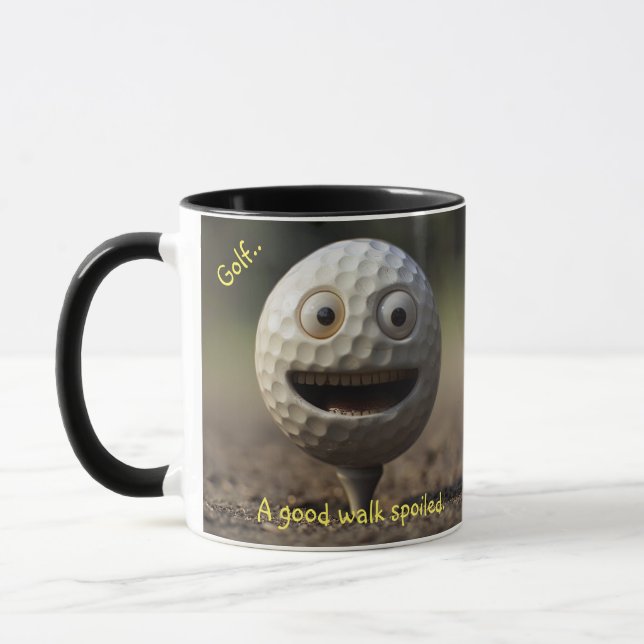 Taza Coffee Mug Golfers, "Un buen paseo estropeado" (Izquierda)