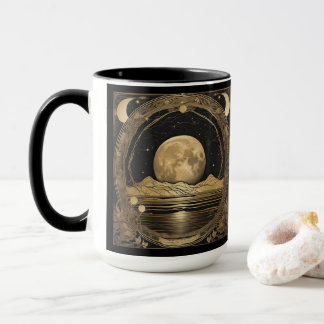 Taza Coffee Mug - Luna de Oro sobre agua pacífica