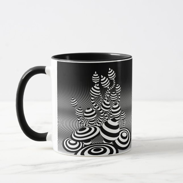 Taza Coffee Mug Magic Mushrooms diseño combinado geomét (Izquierda)