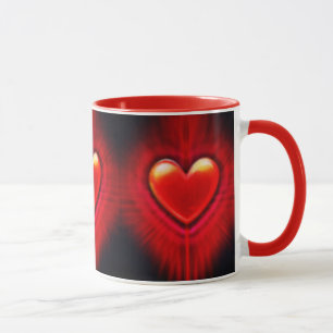 Taza Coffee mug. Mugre cerámica de diseño de corazón ro