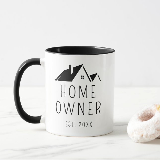 Taza Coffee Mug, nuevo propietario del hogar (Con donut)