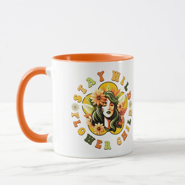 Taza Coffee Mug para niños con flores silvestres (Izquierda)