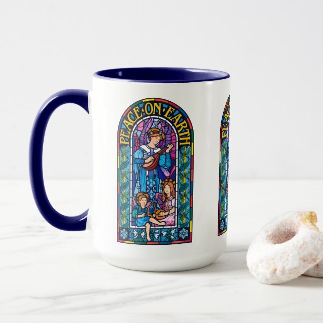 Taza Coffee mug Peace-on-Earth Pre Raphaelite Xmas (Con donut)