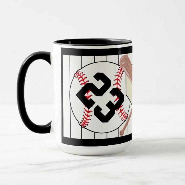 Taza Coffee Mug personalizado de pinstripe de béisbol (Izquierda)