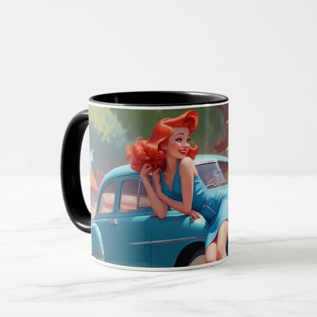 Taza ¡Coffee Mug Pin Up Chica Gran REGALO! (Anverso izquierdo)