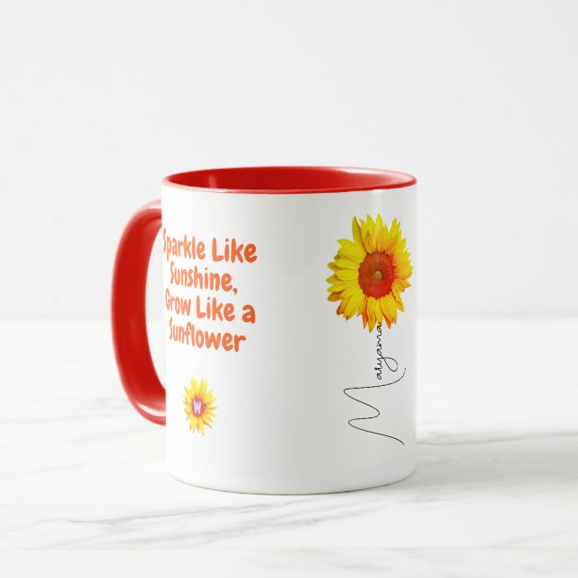 Taza Coffee Mug Regalo único para ella (nombre) (Anverso izquierdo)