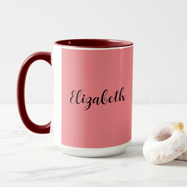 Taza Coffee Mugs Añade tu nombre escrito a mano (Con donut)