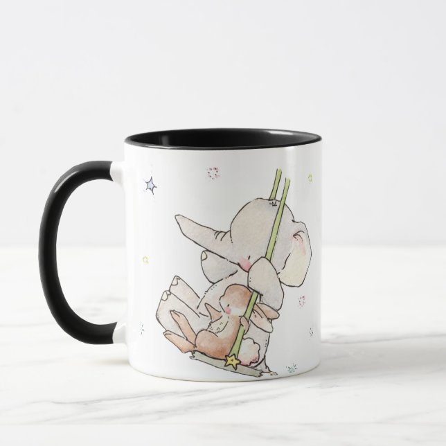 Taza Coffee Mugs de elefante y conejo (Izquierda)