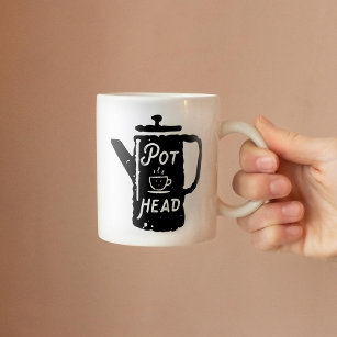 Taza Coffee Pot Head - Café Funny Coffee Combo Mug