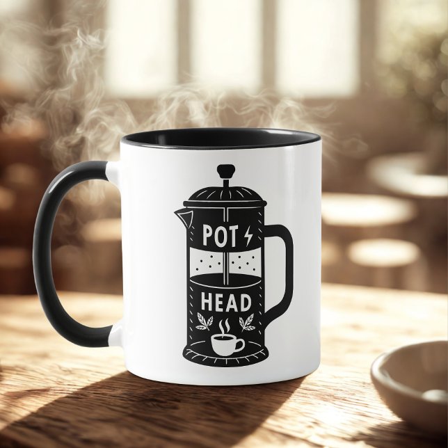 Taza Coffee Pot Head Funny Coffee (Subido por el creador)