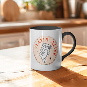 Taza Coffee Stayin' Alive Skeleton