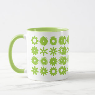 Taza Cogs - Verde animalido sobre blanco
