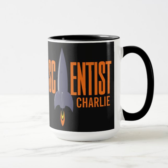 Taza Colas de nombres personalizados de Rocket Scientis (Derecha)