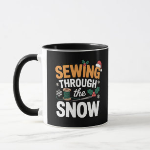 Taza Colchón divertido de Navidad cosiendo a través de