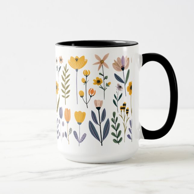 Taza Colección С de flores vectoriales (Derecha)