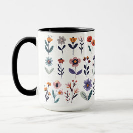 Taza Colección С de flores vectoriales