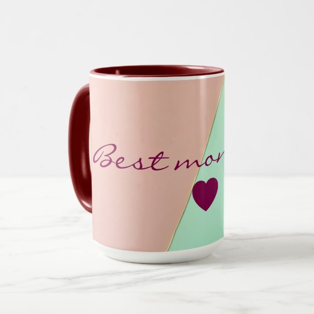 Taza Colección abstracta de moda en rosa y menta (Anverso izquierdo)