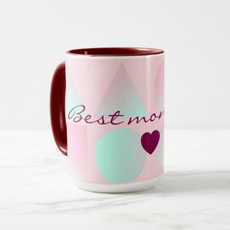 Taza Colección Abstracta de Moda Rosa Rubor Menta