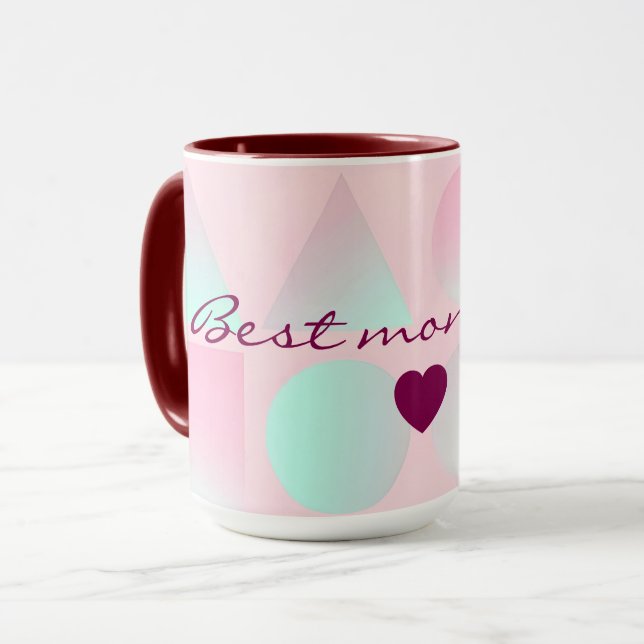 Taza Colección Abstracta de Moda Rosa Rubor Menta (Anverso izquierdo)