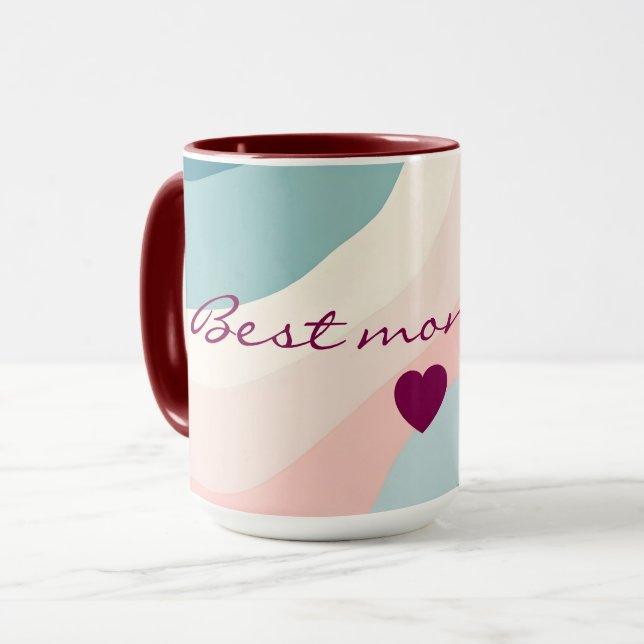 Taza Colección abstracta moderna de rosa pálido y menta (Anverso izquierdo)