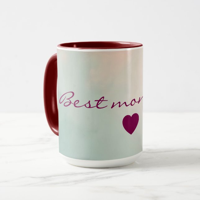 Taza Colección Abstracta Popular de Rosa Claro y Menta (Anverso izquierdo)