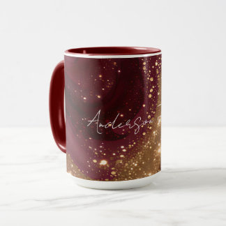 Taza Colección Burgundy de Oro de Lujo Moderna