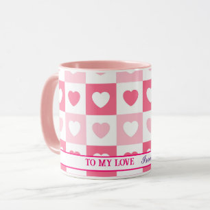 Taza Colección de amor del corazón moderno rosa
