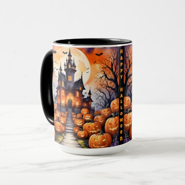 Taza Colección de calabaza moderna de Halloween de otoñ (Anverso izquierdo)