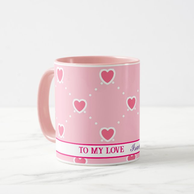 Taza Colección de Día de San Valentín de corazón rosado (Anverso izquierdo)