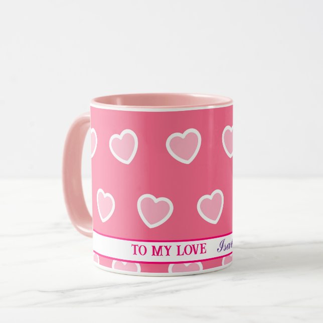Taza Colección de Día de San Valentín de corazón rosado (Anverso izquierdo)